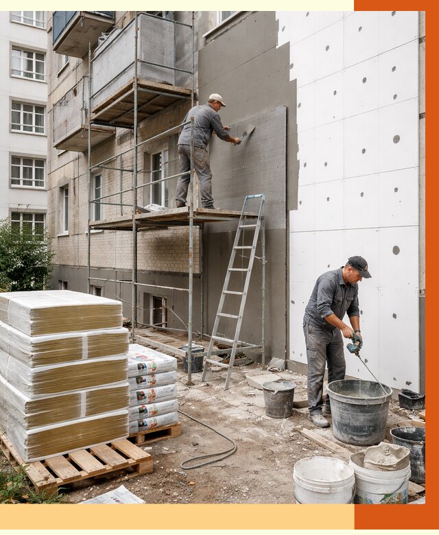 Утепление квартиры снаружи в Ярцеве от 6257 руб/м2 под ключ | ТепломастерРцв